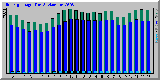 Hourly usage for September 2008