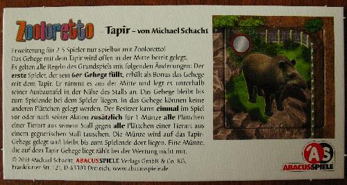 Bild von 'Zooloretto - Tapir'